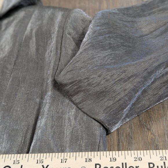 Adrianna Papell Evening Blazer Jacket Womens 14 Beige Pleated Neckline 3/4 Slv - Picture 7 of 9